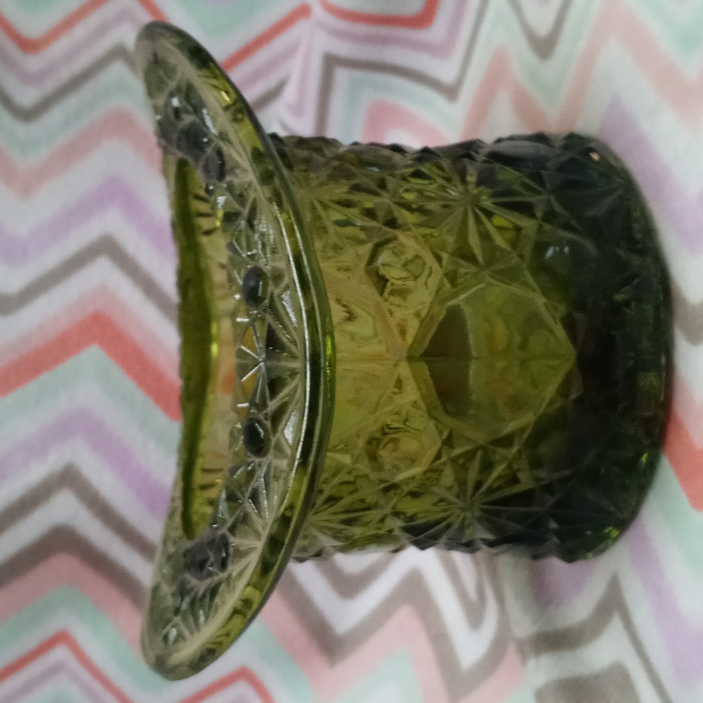 Vintage Green Indiana Glass company Top Hat